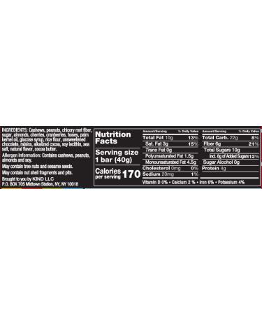 Buy KIND Bars Dark Chocolate Cherry Cashew - Gluten Free Antioxidant Snack (12 Count) - Buy Online on GoSupps.com
