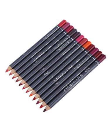 12 Colors Lip Liner Pencil Set - Waterproof Matte Long-lasting Lip Makeup Tool - Buy Online on GoSupps.com