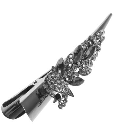 Beaupretty Crocodile Hair Accessories Hair Barrettes for Women Fine Hair Rhinestone Bill Hair Clips Finger Pointers for Reading Large Sharp Mouth Clip Miss Rhinestones Metal