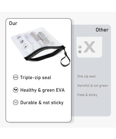 ECOHUB Airport Security Liquids Bags - 2 Black EVA Airport Liquid Bags 20x20cm, Airline Approved Clear Toiletry Bags with Zip Lock & Strap for Travel - Buy Online on GoSupps.com