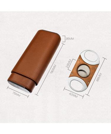 Cigar Case Cigar Humidor with Cedar Wood Lining Travel Portable Leather Cigar Humidor Waterproof Holds 3 Cigars Brown - Buy Online on GoSupps.com