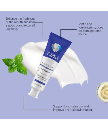 Hydroxyapatite Toothpaste 7.5% Whitening Toothpaste with Mint Fragrance 16 Hours Fresh Breath 120g/4.23oz - Buy Online on GoSupps.com