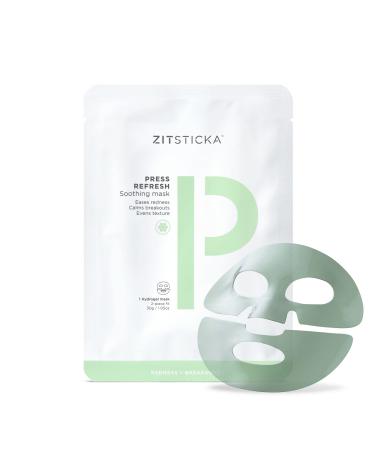 ZitSticka Press Refresh Exfoliating and Hydrating Sheet Mask to Soothe Acne-Prone Skin (1 Pack)