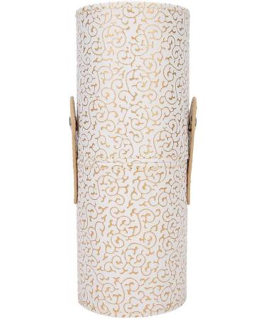 Portable PU Leather Makeup Brush Cup Holder - Travel Cosmetic Organizer - Apricot - Buy Online on GoSupps.com