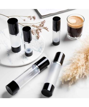 Luxe Airless Bottle 15 ML - Frosted & Glossy Black for Optimal Product Preservation | International Shipping Available - Buy Online on GoSupps.com