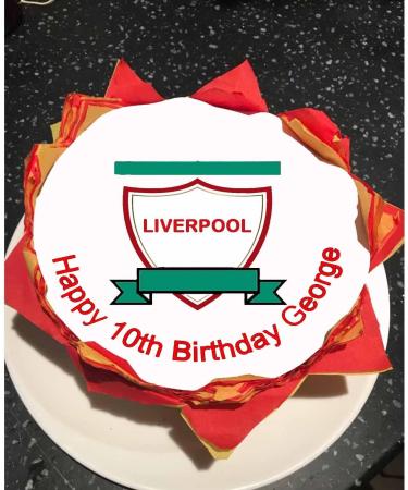 Personalised liverpool Cake Topper - Edible Icing or Wafer paper - 7.5" Round - Buy Online on GoSupps.com