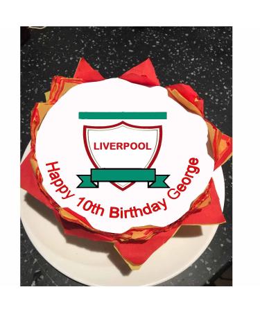 Personalised liverpool Cake Topper - Edible Icing or Wafer paper - 7.5" Round
