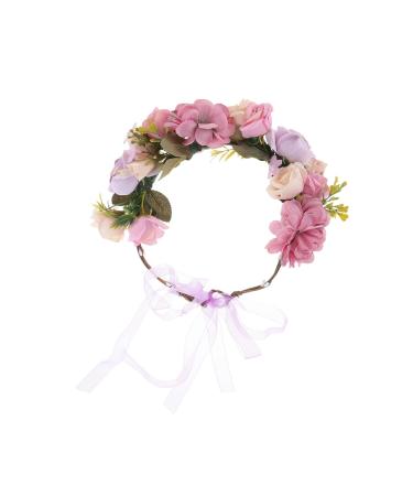 MAGICLULU Bridal Flower Headband Wedding Headband Headband Flower Headband Hair Scrunchies for Hair Ties for Girls Elastic Hair Bridesmaid Pp Accessories Purple Flowers