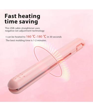USB Mini Portable Hair Straightener - Dual-Use Curling Iron for Students - Stylish Pink - Buy Online on GoSupps.com