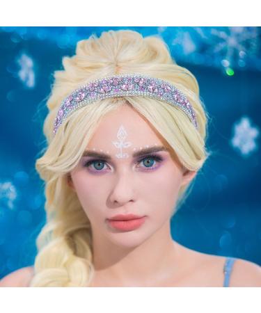 Flayem Rhinestone Headband Glitter Sparkly Crystal Hair Hoop Gorgeous Padded Wide Hair band Jewelry Accessories Prom Banquet Headwear for Women and Girls (Pink) - Buy Online on GoSupps.com