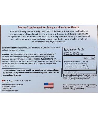 GSL (18 Boxes American Ginseng 30 Tablet | 30 Tablets Per Box (18 Packs) Technology | The Original American Ginseng 30 Tablet | Made in USA. - Buy Online on GoSupps.com