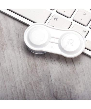 Wudaizhi Travel-Friendly 5-Pair Contact Lens Case Set | Eye Lens Containers | Cosmetic Clasp in White & Gray - Buy Online on GoSupps.com