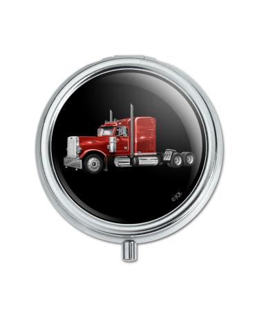 Semi Tractor Trailer Truck Trucker Pill Case Trinket Gift Box