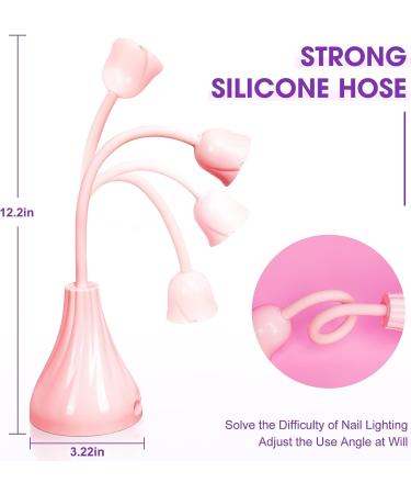 Krofaue UV LED Nail Lamp - Rotatable Quick Dry Nail Light for Gel Nails - Hands Free Mini Nail Dryer in Pink Tulips - Buy Online on GoSupps.com