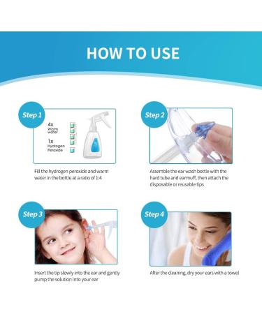 Ear Wax Removal Kit with Earmuff - OOCOME Ear Cleaning System for Adults & Kids - Safe & Effective Ear Irrigation - 300ML - Buy Online on GoSupps.com