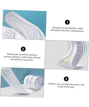 FOMIYES Sports Insoles - Height Increase Orthotic Gel Heel Cups & Anti-Skid Forefoot Pads | Breathable White Shoe Cushions (23.5 x 8.2 cm) for Ultimate Comfort - Buy Online on GoSupps.com