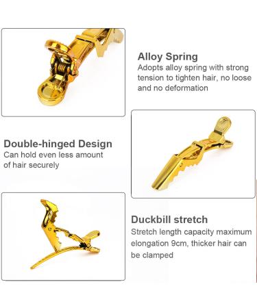 Premium 12 Pack Large Hair Clips for Styling & Sectioning - Gold Croc Clips for Thick Hair - Buy Online on GoSupps.com