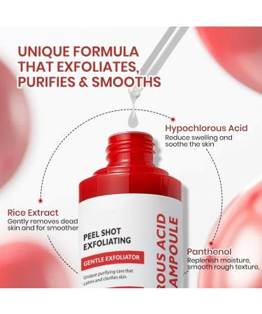 S rum exfoliant l'acide hypochloreux et l'extrait de riz 80 ml - Exfoliation douce convient tous les types de peau purifie la peau limine les cellules mortes et am liore le grain de peau. - Buy Online on GoSupps.com