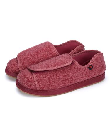 Yytcsjz Adjustable Diabetic Slippers Wide Arthritis Edema Adjustable Closure Toe Swollen Feet Slippers Comfortable for Edema Arthritis Fasciitis Swollen Feet (Color : Red Foot Length : 26.5cm) 26.5cm Red