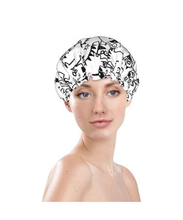Women's Funny Dinosaur Waterproof Shower Cap - Reusable Double Layer Design - Buy Online on GoSupps.com