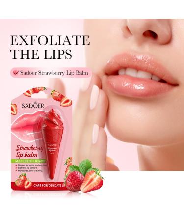 Deep Hydrating Lip Balm - Moisturizes & Lightens Lips | Peach Strawberry Honey & Avocado - 6g Tube - Buy Online on GoSupps.com