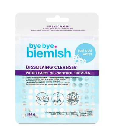 Bye Bye Blemish Dissolving Cleanser Witch Hazel Oil-Control Formula 50 Sheets 0.01 oz (0.3 g)