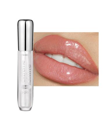 Glitter Lip Gloss Moisturizing Clear Lip Oil with Hyaluronic Acid Lipgloss Care Fruit Flavoured Lip Oil For Dry Lip Glitter Shine Lip Glaze Gift for Women Teenage Girls (01)