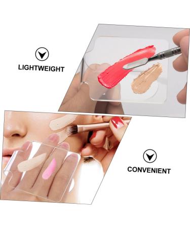 NOLITOY Acrylic Makeup Palette Set - 2pcs Handheld Mixing Trays for Blush Eyeshadow & Salon Use - Durable Stainless Steel Spatula Included - Buy Online on GoSupps.com