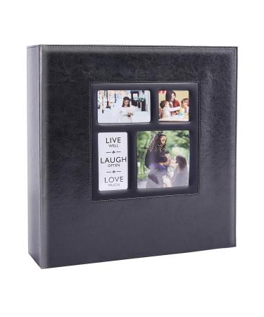 Artmag Photo Picutre Album 4x6 1000 Photos  Extra Large Capacity Leather Cover Wedding Family Photo Albums Holds 1000 Horizontal and Vertical 4x6 Photos with Black Pages (Black) 1000 Pockets Black