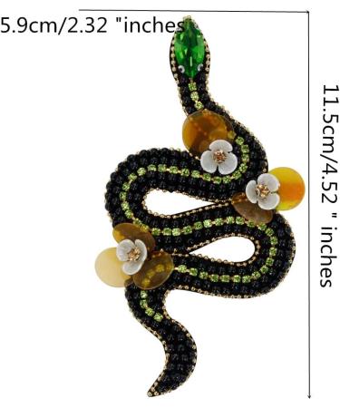Beaded Flower Snake Applique Patches for Shoes, Clothes, Bags - Set of 3 - Buy Online on GoSupps.com