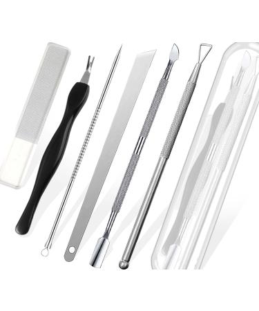 7PCS Cuticle Pusher Set  Stainless Steel Cuticle Remover Kit  Manicure Tools Set for Fingernail and Toenail