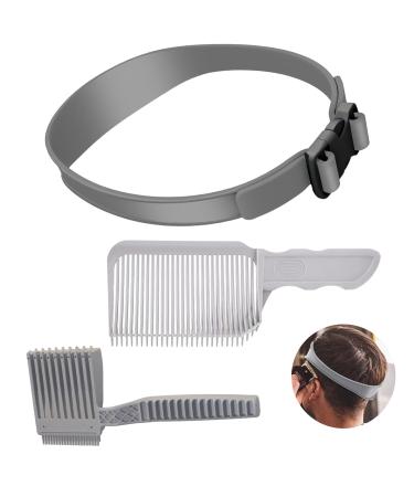 Hair Cutting Combs Set of 3 Silicone Curved Self Cutting Hair Cutting Template Grey