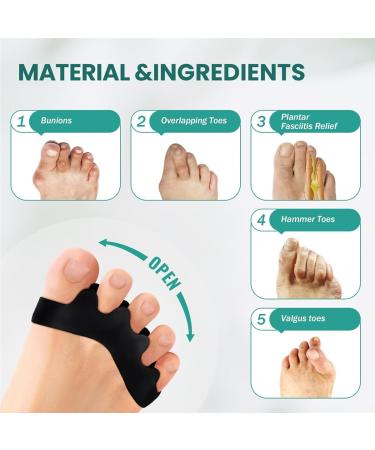 Toe Spreader & Bunion Corrector Gel - 2 Pairs Adjustable Toe Extensor for Hallux Valgus Plantar Fasciitis & Hammer Toe - Improve Toe Health - Buy Online on GoSupps.com