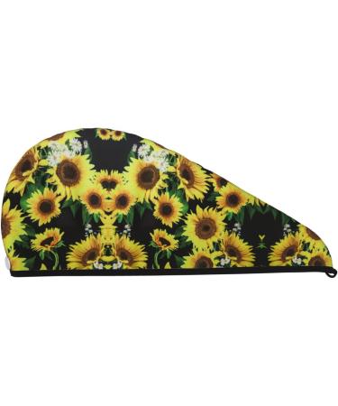 Sunflower Coral Velvet Dry Hair Cap | Perfect for Home Travel Pool Parties & Beach Days - Buy Online on GoSupps.com