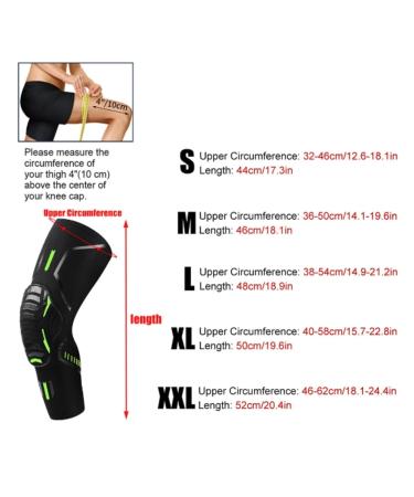 KeuLEn Compression Knee Pads - Long Leg Sleeves for Men | Collision Avoidance Brace Protection for Basketball Football Volleyball & Cycling (Black XX-Large - Buy Online on GoSupps.com