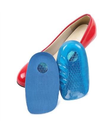 Cups Heel Inserts Silicone Shock Absorption Heel Cushions Women Comfort Sports for Plantar Fasciitis and Pain Relief(Medium) Blue