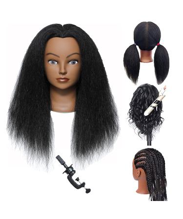 Real Hair Mannequin Head for Hairdresser Training with Free Clamp - 14 inch-D3 - Buy Online on GoSupps.com