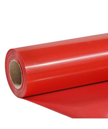 Red Heat Transfer Vinyl - Red Iron on Vinyl Rolls, 12" x 8ft TUMIYA Red HTV Vinyl for T-Shirt Glossy Adhesive HTV Vinyl (Red)