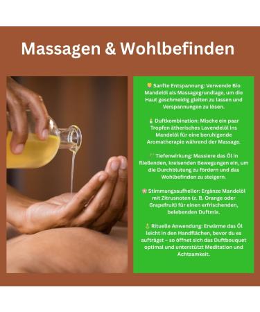 Coldpressed organic almond oil premium massage skin and hair care oil aromatherapy nail care without additives Nakobe 500 ml - Buy Online on GoSupps.com