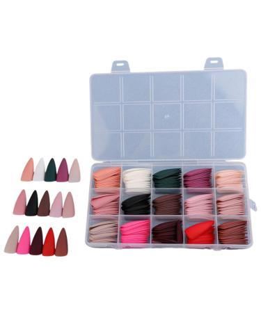 Ruarby Acrylic Press on Nail Almond Fake Nail Bowknot Glues on Nail False Nail Rhinestones Stick on Nail for Women Girls