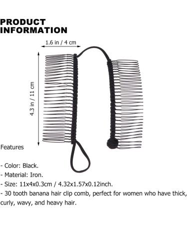 Lurrose Hair Side Comb Banana Clip Clincher Combs Banana Grip Holds Women Twist Comb Banana Hair Clip Hair Styling Tool for Women Ladies (Black) - Buy Online on GoSupps.com