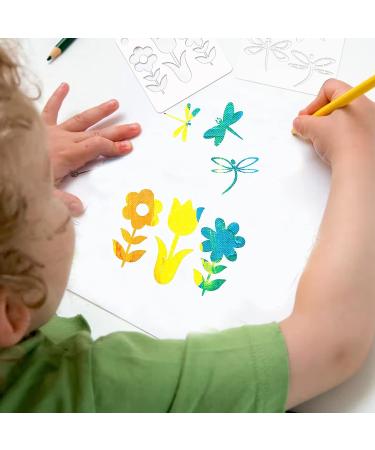 65-Pcs Animal Stencils for Painting - Reusable Deer, Bear, Dinosaur, Tree, Bee, Bird, Mountain, Fox Stencil Templates - Crafts Paint Stencils for Wood, Wall, Rock, Cards - Flower Design - Buy Online on GoSupps.com