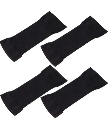 4 Pairs Slimming Arm Sleeves for Women - Compression Arm Shapers for Fitness & Weight Loss (Black) - Buy Online on GoSupps.com