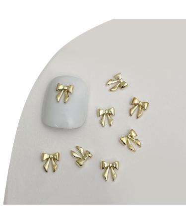 3D Metal Nail Nail Embellishments 20pcs Bowknot Nail Decorations For Individual Styles Nail Embellishments 04gold