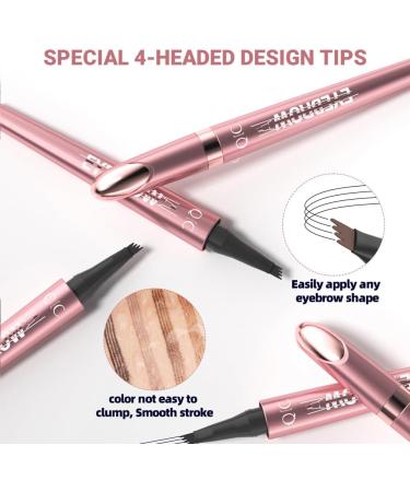 New Eyebrow Pen 3d Eyebrow Pen Waterproof Eyebrow Pen Micro Eyebrow Pen 4-Point Precision Eyebrow Pen Delicate Pen Tip As Fine As Hair Accurately Outlined With Smooth Lines Dark Coffee Color - Buy Online on GoSupps.com