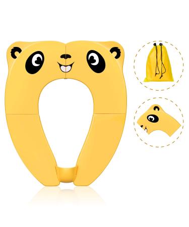 Travel Potties,Toddler Potty Seat Cover Travel Portable Potty Seat for Kids Non-Slip Foldable Toilet Seat Pad with Carry Bag & Splash Guard Yellow