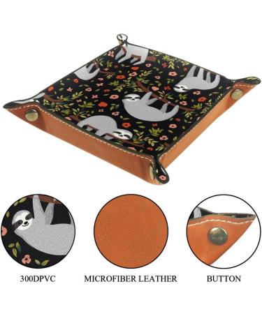 Black Sloth Red Flower Folding Dice Tray - PU Leather Dice Holder for RPG Gaming - Buy Online on GoSupps.com
