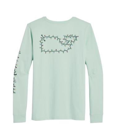Vineyard Vines Women's Whale Light Outline Long-Sleeve Pocket Tee Casual L Sweet Taffy