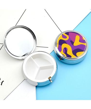 Portable 3 Compartment Pill Box - Travel-Friendly Medicine Organizer in Yellow & Purple - Ideal for Handbag & Pocket - Buy Online on GoSupps.com