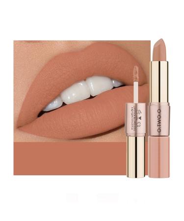 KUAILEGO ROSE GOLD 2 In 1 Matte Lipstick & Liquid Lipstick  Matte Finish  Nude  Full Color Lipstick  Long Lasting Waterproof Velvet Lip Gloss 03